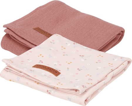Little Dutch Swaddler Pink Flowers couches lavables 2 pcs