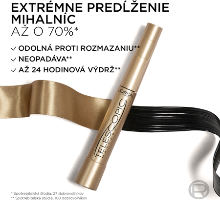 L’Oréal Paris Telescopic riasenka predlžuje a zhusťuje mihalnice