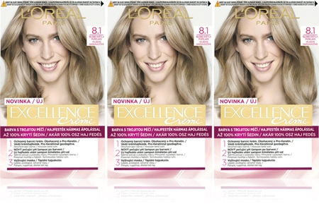 L’Oréal Paris Excellence Creme Hårfarve Økonomipakke Skygge 8.1 Ash Blonde