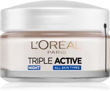 L’Oréal Paris Triple Active Night creme hidratante de noite para todos os tipos de pele