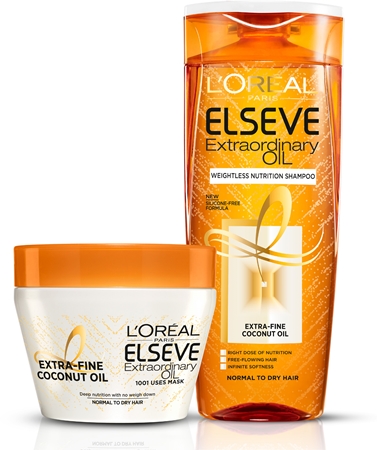 L’Oréal Paris Elvive Olio Straordinario di Cocco maschera rivitalizzante all'olio di cocco per capelli normali e secchi