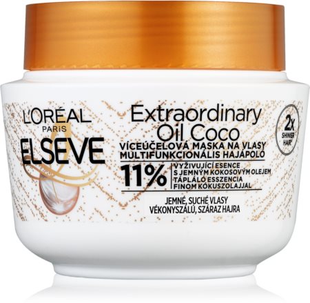 L’Oréal Paris Elseve Extraordinary Oil Coconut mască nutritivă cu ulei de cocos, pentru păr normal spre uscat
