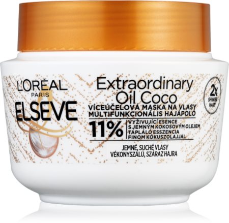 reaccionar Grave volverse loco L'Oréal Paris Elseve Extraordinary Oil Coconut mascarilla nutritiva con  aceite de coco para cabello normal y seco | notino.es