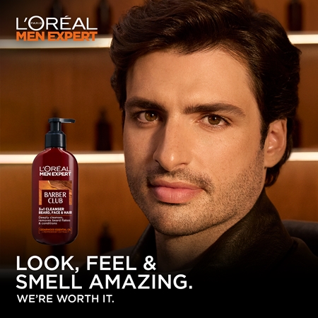 L’Oréal Paris Men Expert Barber Club καθαριστικό τζελ για γένια, πρόσωπο και μαλλιά