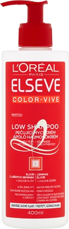 L’Oréal Paris Elseve Color-Vive Low Shampoo crème lavante et traitante pour cheveux secs et colorés