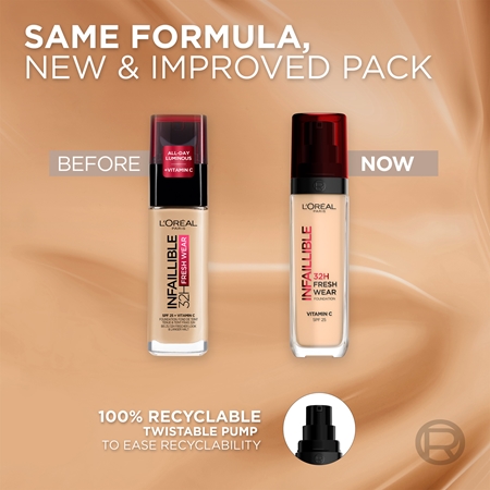 L’Oréal Paris Infaillible 32H Fresh Wear tartós folyékony alapozó