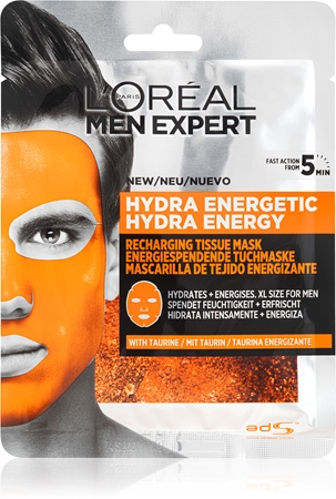 L’Oréal Paris Men Expert Hydra Energetic υφασμάτινη μάσκα ενυδάτωσης για άντρες