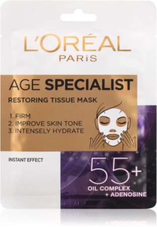 L’Oréal Paris Age Specialist 55+ máscara em folha para iluminar e esticar intensamente a pele