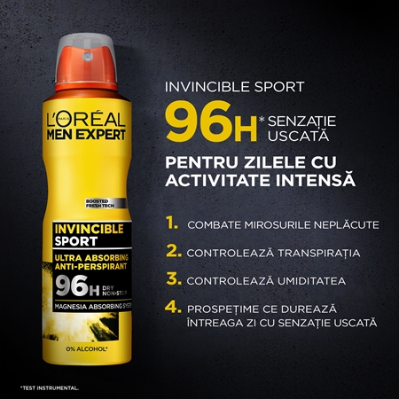L’Oréal Paris Men Expert Invincible Sport spray anti-perspirant pentru barbati