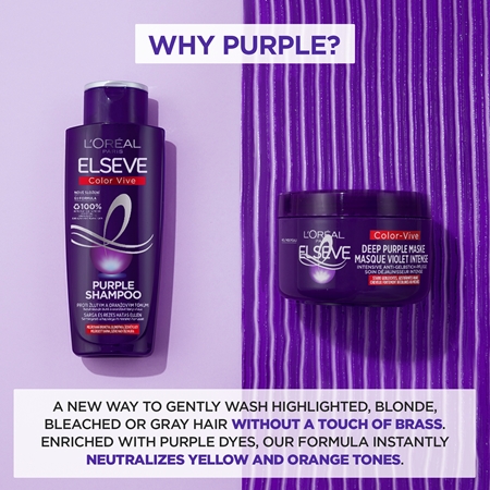 L’Oréal Paris Elseve Color-Vive Purple pflegende Maske neutralisiert gelbe Verfärbungen