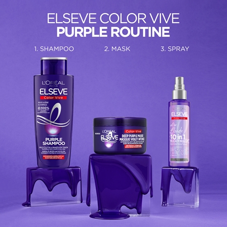 L’Oréal Paris Elseve Color-Vive Purple pflegende Maske neutralisiert gelbe Verfärbungen