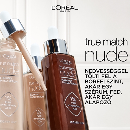 L’Oréal Paris True Match Nude Plumping Tinted Serum szérum egységesíti a bőrszín tónusait