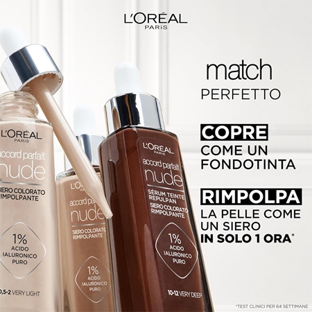 L’Oréal Paris Accord Parfait Nude Plumping Tinted Serum siero per unificare il tono della pelle