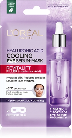 L’Oréal Paris Revitalift Filler Filler maseczka w płachcie o działaniu rozjaśniającym i nawilżającym do oczu