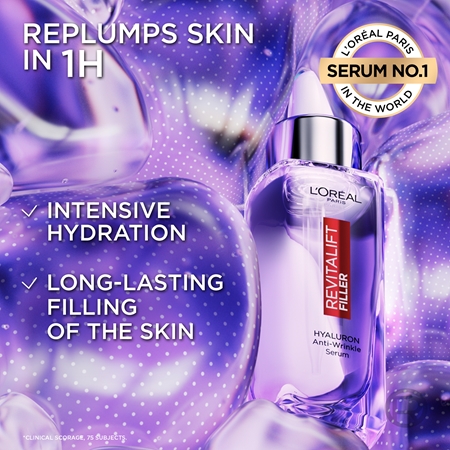 L’Oréal Paris Revitalift Filler serumas nuo raukšlių su hialurono rūgštimi