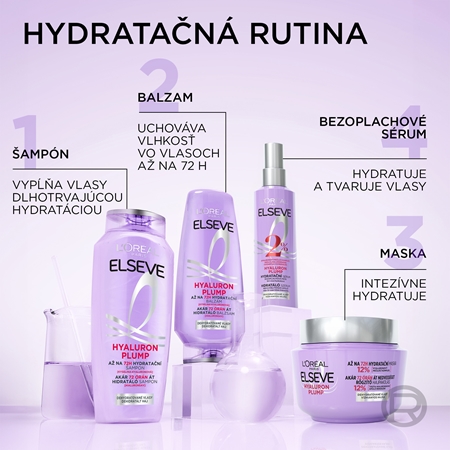 L’Oréal Paris Elseve Hyaluron Plump hydratačný šampón s kyselinou hyalurónovou
