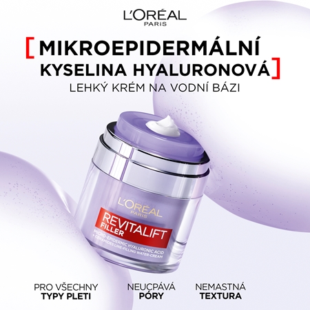 L’Oréal Paris Revitalift Filler Pressed Cream lehký krém s kyselinou hyaluronovou