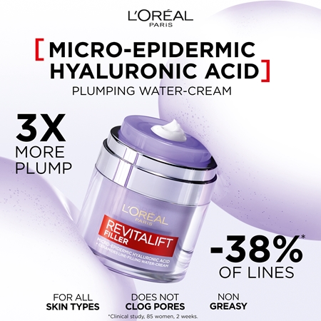 L’Oréal Paris Revitalift Filler Pressed Cream crema leggera con acido ialuronico