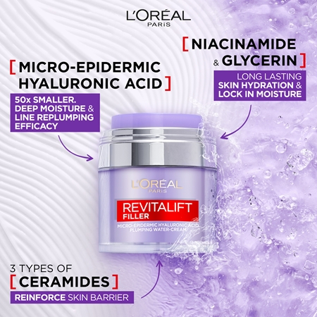 L’Oréal Paris Revitalift Filler Pressed Cream crema leggera con acido ialuronico