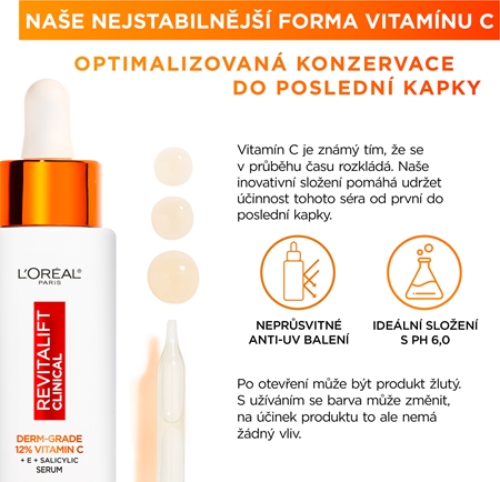 L’Oréal Paris Revitalift Vitamin C pleťové sérum s 12 % čistého vitaminu C