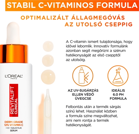 L’Oréal Paris Revitalift Clinical szérum 12% tiszta C-vitaminnal
