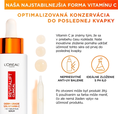 L’Oréal Paris Revitalift Vitamin C pleťové sérum s 12% čistého vitamínu C