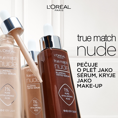 L’Oréal Paris True Match Nude Plumping Tinted Serum sérum pro sjednocení barevného tónu pleti