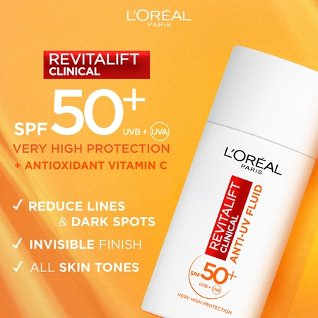 L’Oréal Paris Revitalift Vitamin C denný pleťový fluid s SPF 50+ a vitamínom C
