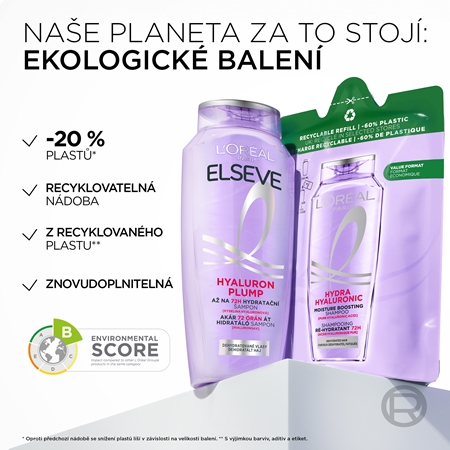 L’Oréal Paris Elseve Hyaluron Plump hydratační šampon s kyselinou hyaluronovou