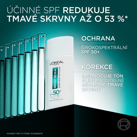 L’Oréal Paris Bright Reveal fluid proti pigmentovým skvrnám SPF 50+