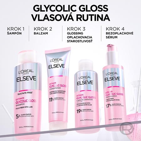 L’Oréal Paris Elseve Glycolic Gloss revitalizačný šampón pre rozžiarenie mdlých vlasov