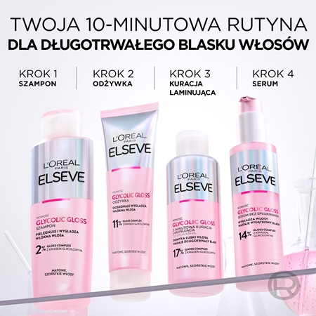 L’Oréal Paris Elseve Glycolic Gloss szampon rewitalizujący przywracający blask włosom matowym