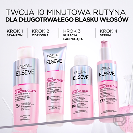 L’Oréal Paris Elseve Glycolic Gloss szampon rewitalizujący przywracający blask włosom matowym