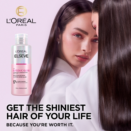 L’Oréal Paris Elseve Glycolic Gloss Maske für die Haare für sanfteres Haar und die Regenerierung von beschädigtem Haar