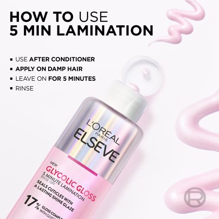 L’Oréal Paris Elseve Glycolic Gloss haj maszk a sérült haj kisimítására és helyreállítására