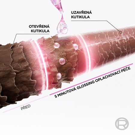 L’Oréal Paris Elseve Glycolic Gloss maska na vlasy pro uhlazení a obnovu poškozených vlasů