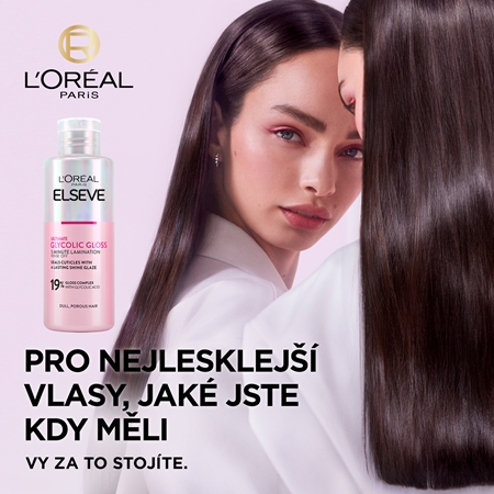 L’Oréal Paris Elseve Glycolic Gloss maska na vlasy pro uhlazení a obnovu poškozených vlasů