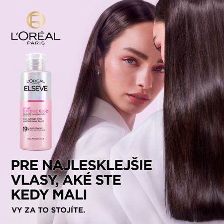 L’Oréal Paris Elseve Glycolic Gloss maska na vlasy pre uhladenie a obnovu poškodených vlasov