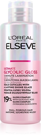 L’Oréal Paris Elseve Glycolic Gloss plaukų kaukė glotninamoji ir atkuriamoji priemonė pažeistiems plaukams