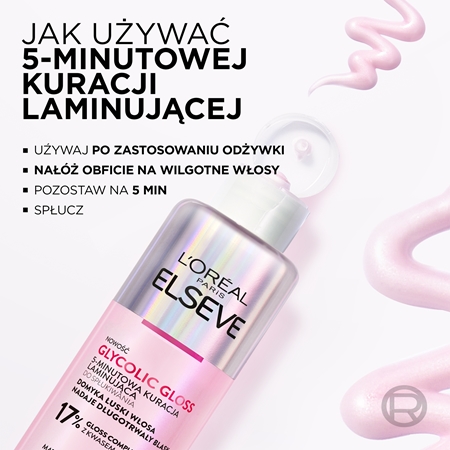 L’Oréal Paris Elseve Glycolic Gloss maska do włosów wygładzająca i regenerująca zniszczone włosy