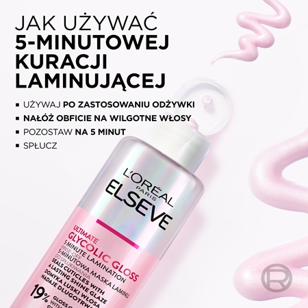 L’Oréal Paris Elseve Glycolic Gloss maska do włosów wygładzająca i regenerująca zniszczone włosy