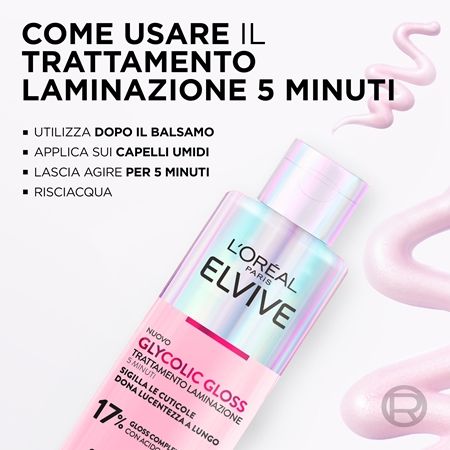 L’Oréal Paris Elvive Glycolic Gloss maschera per capelli per lisciare e rigenerare i capelli rovinati