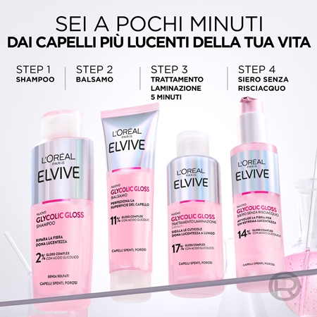 L’Oréal Paris Elvive Glycolic Gloss maschera per capelli per lisciare e rigenerare i capelli rovinati