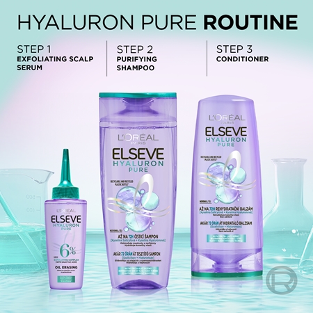 L’Oréal Paris Elvive Hyaluron Pure balsamo per capelli per cuoi capelluti grassi e punte secche