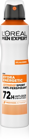 L’Oréal Paris Men Expert Hydra Energetic Antiperspirant Spray against odour and sweating