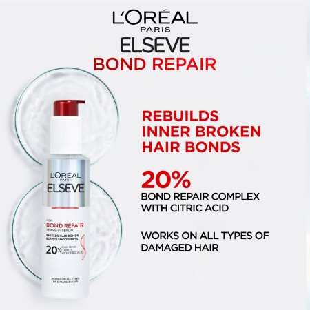 L’Oréal Paris Elseve Bond Repair φροντίδα χωρίς ξέβγαλμα για κατεστραμμένα μαλλιά