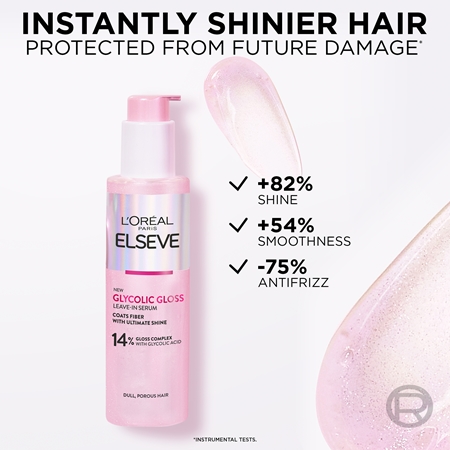 L’Oréal Paris Elseve Glycolic Gloss leöblítést nem igénylő szérum az erős és fénylő hajért