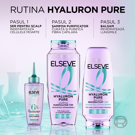 L’Oréal Paris Elseve Hyaluron Pure sampon hidratant pentru scalp gras și vârfuri uscate