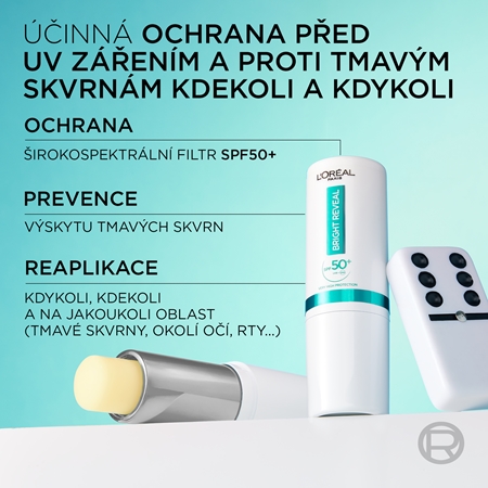 L’Oréal Paris Bright Reveal tyčinka s UV faktorem