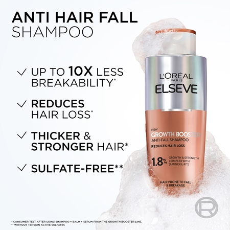 L’Oréal Paris Elvive Growth Booster shampoo rinforzante anti-caduta dei capelli